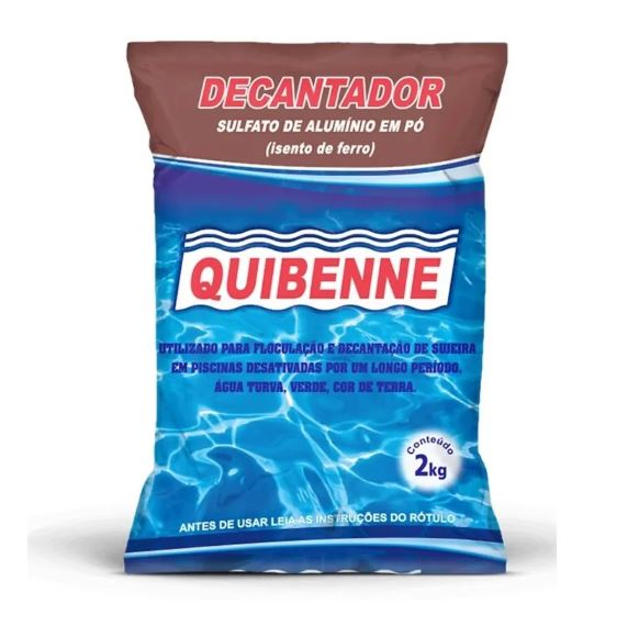Decantador para Piscina Sulfato de Alumínio em Pó Alta Performance 2kg Quibenne