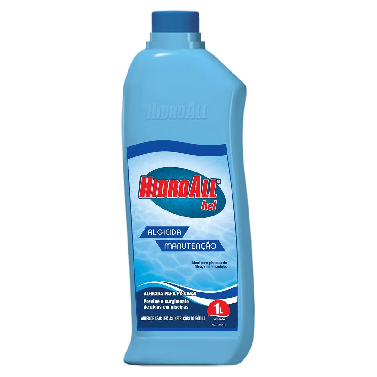 Algicida de Manutenção para Piscina Ação Preventiva em Solução Líquida 1L HidroAll HCL