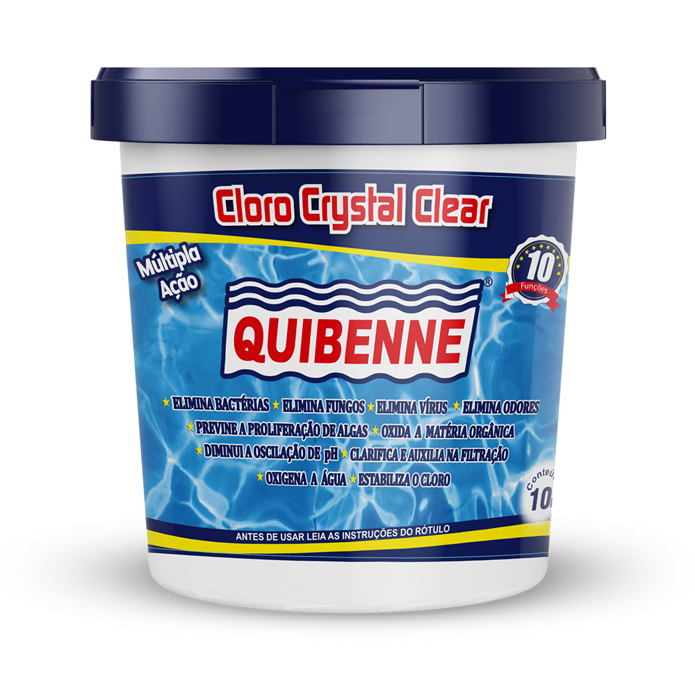 Cloro Crystal Clear Quibenne 1kg Para Piscina – Desinfecção Eficiente
