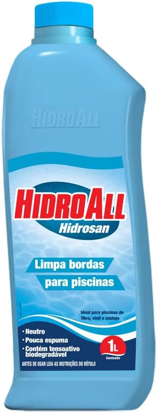Limpa Bordas para Piscina Ação Desengordurante Neutro Biodegradável 1L Hidrosan HidroAll
