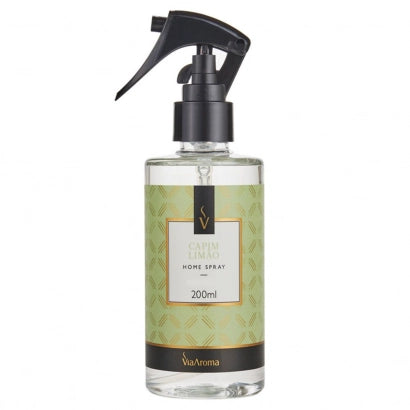 Home Spray Aromatizador de Ambiente Capim Limão 200ml com Fragrância Cítrica Refrescante em Base Premium – Via Aroma