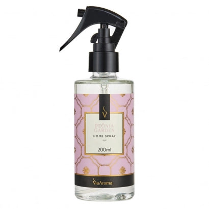 Home Spray Aromatizador de Ambiente Peônia Garden 200ml com Fragrância Floral Sofisticada em Base Premium – Via Aroma