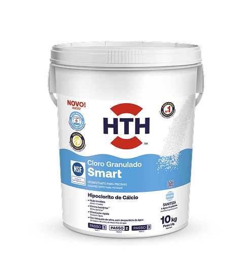 Cloro Granulado 10kg de Dissolução Rápida e Alta Pureza para Tratamento de Piscinas – hth Smart