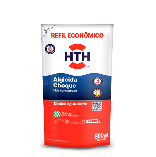 Algicida Choque para Piscina Refil 900ml de Ação Rápida Contra Algas – hth