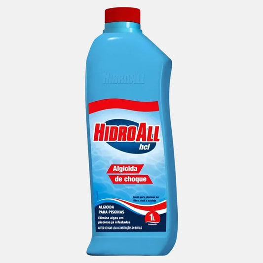 Algicida de Choque para Piscina Ação Rápida Eliminador de Algas 1L HidroAll HCL