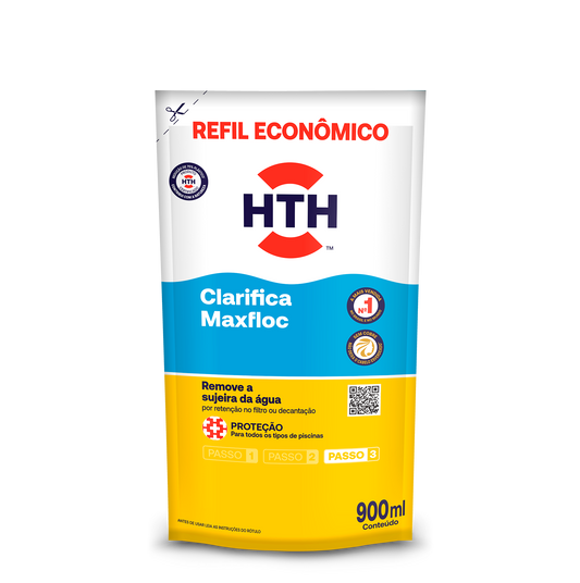 Clarificante para Piscina Maxfloc Refil 900ml de Alta Eficiência na Decantação de Impurezas – hth